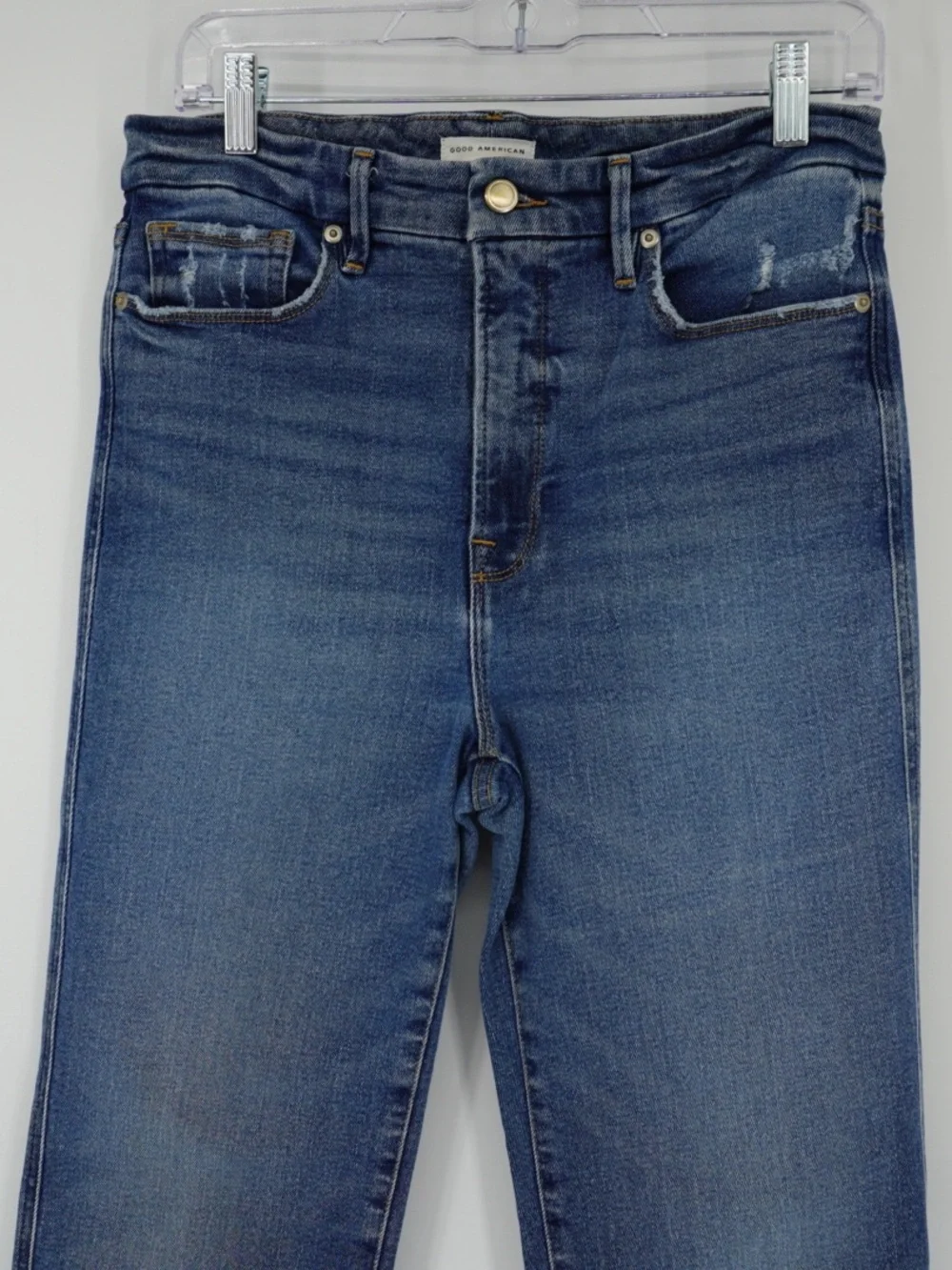 Good‎ American Good Good Curve Straight Jeans Raw Hem 8/29 Style GSTDBPL67T EUC